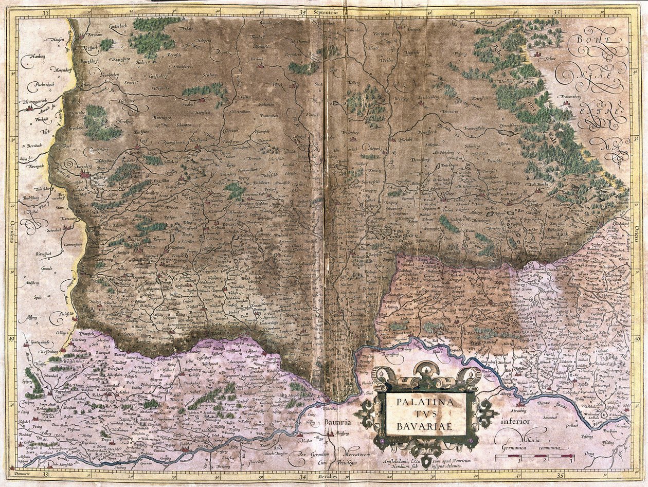 Bavaria, Germany (engraving) by Gerardus Mercator