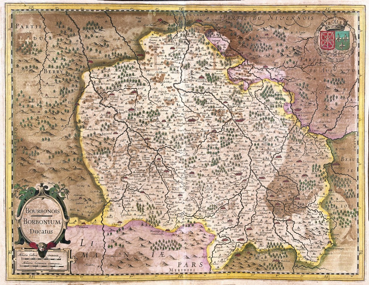 Bourbonnais, France by Gerardus Mercator
