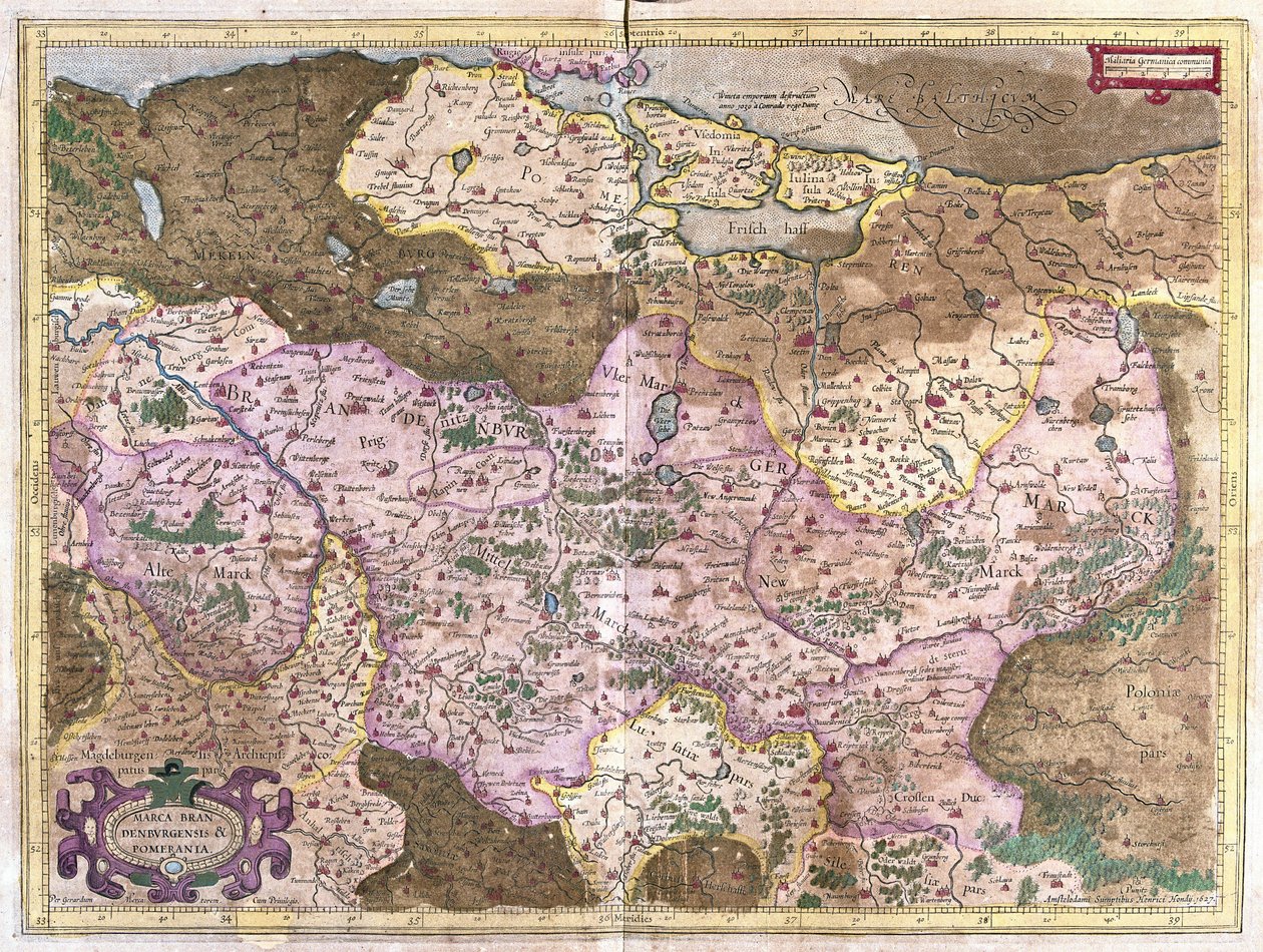 Brandenburg and Berlin, Germany (engraving) by Gerardus Mercator