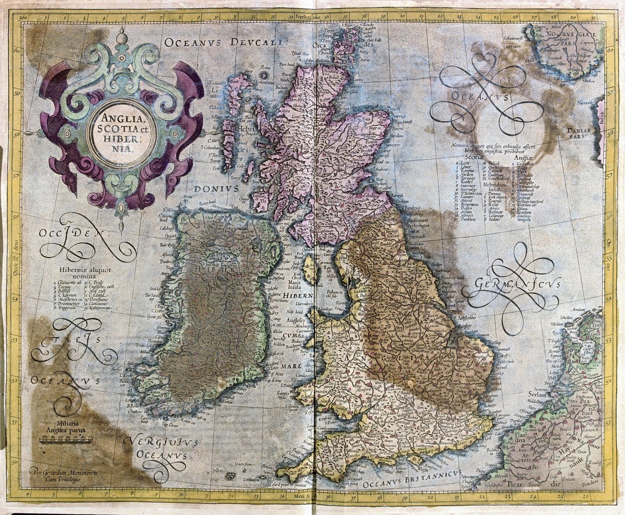 England, Scotland and Ireland by Gerardus Mercator