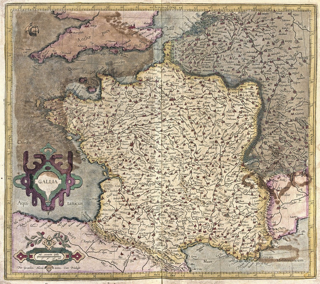 France (engraving) by Gerardus Mercator