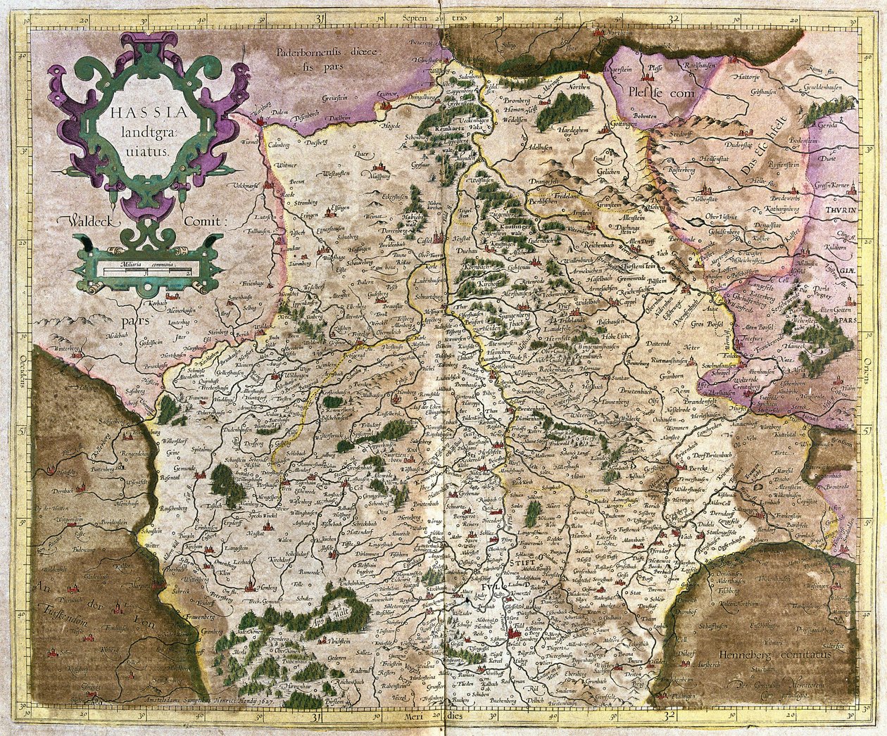 Hessen, Kassel, Germany (engraving) by Gerardus Mercator