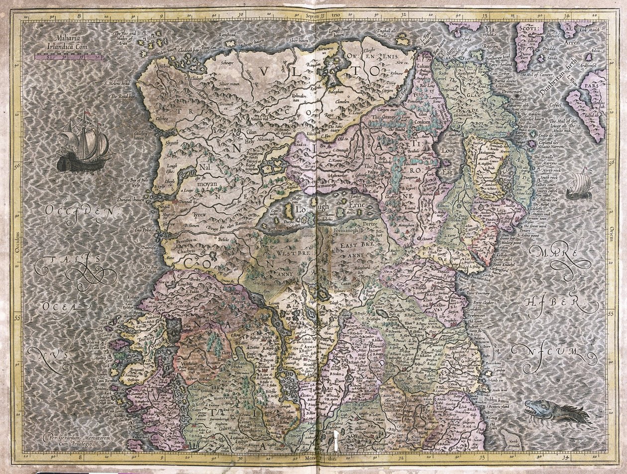 Ireland by Gerardus Mercator