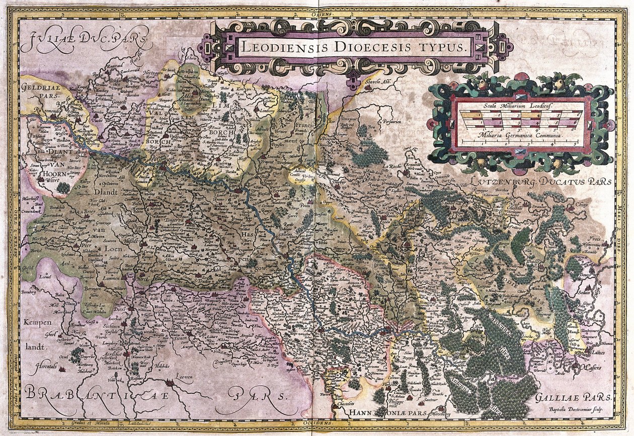 Liege, Belgium (engraving) by Gerardus Mercator