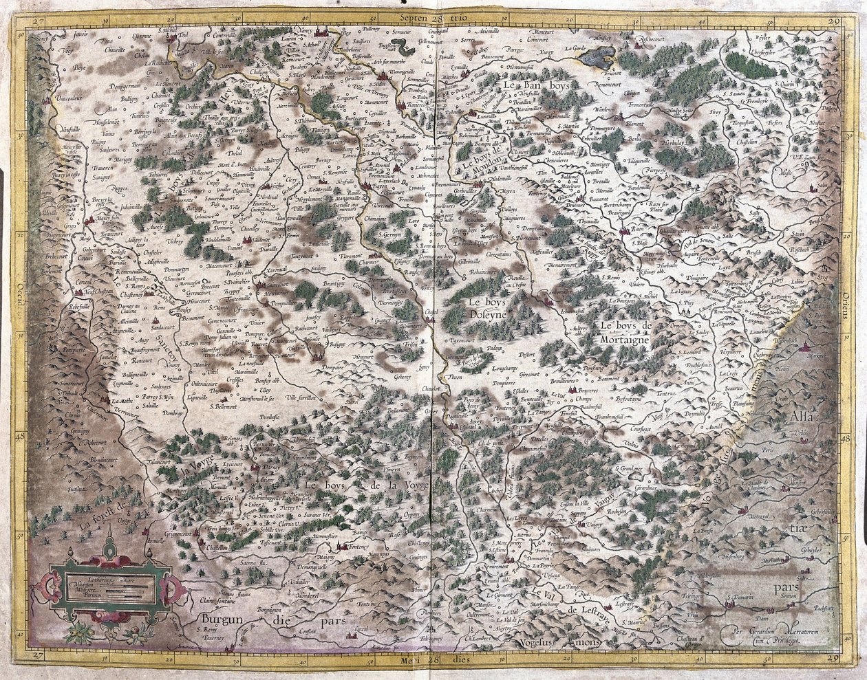 Lorraine, France (engraving) by Gerardus Mercator