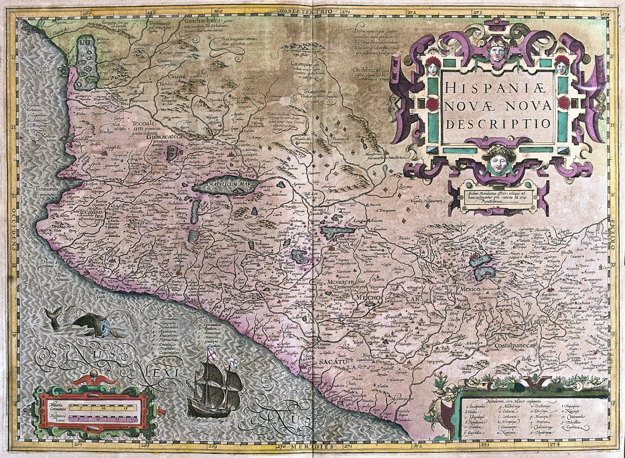 Mexico (engraving) by Gerardus Mercator