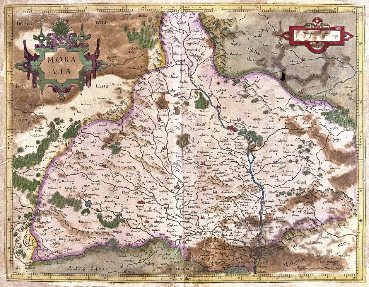 Moravia, Czech Republic (engraving) by Gerardus Mercator