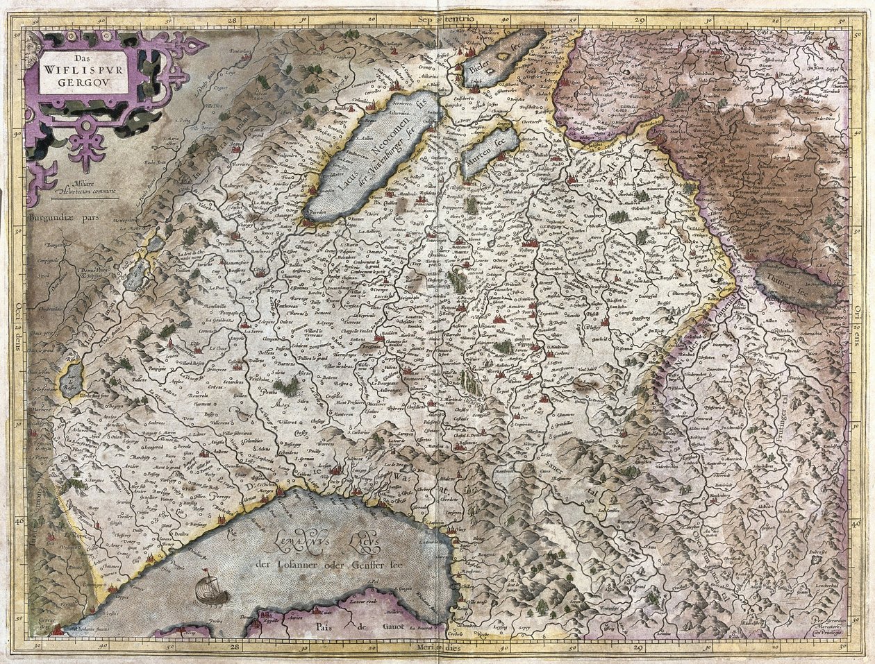 Northeast of Geneva, Switzerland by Gerardus Mercator