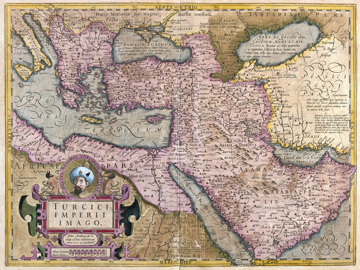 Turkey, Balkans, northeastern Africa, Arabia and the Middle East (engraving) by Gerardus Mercator