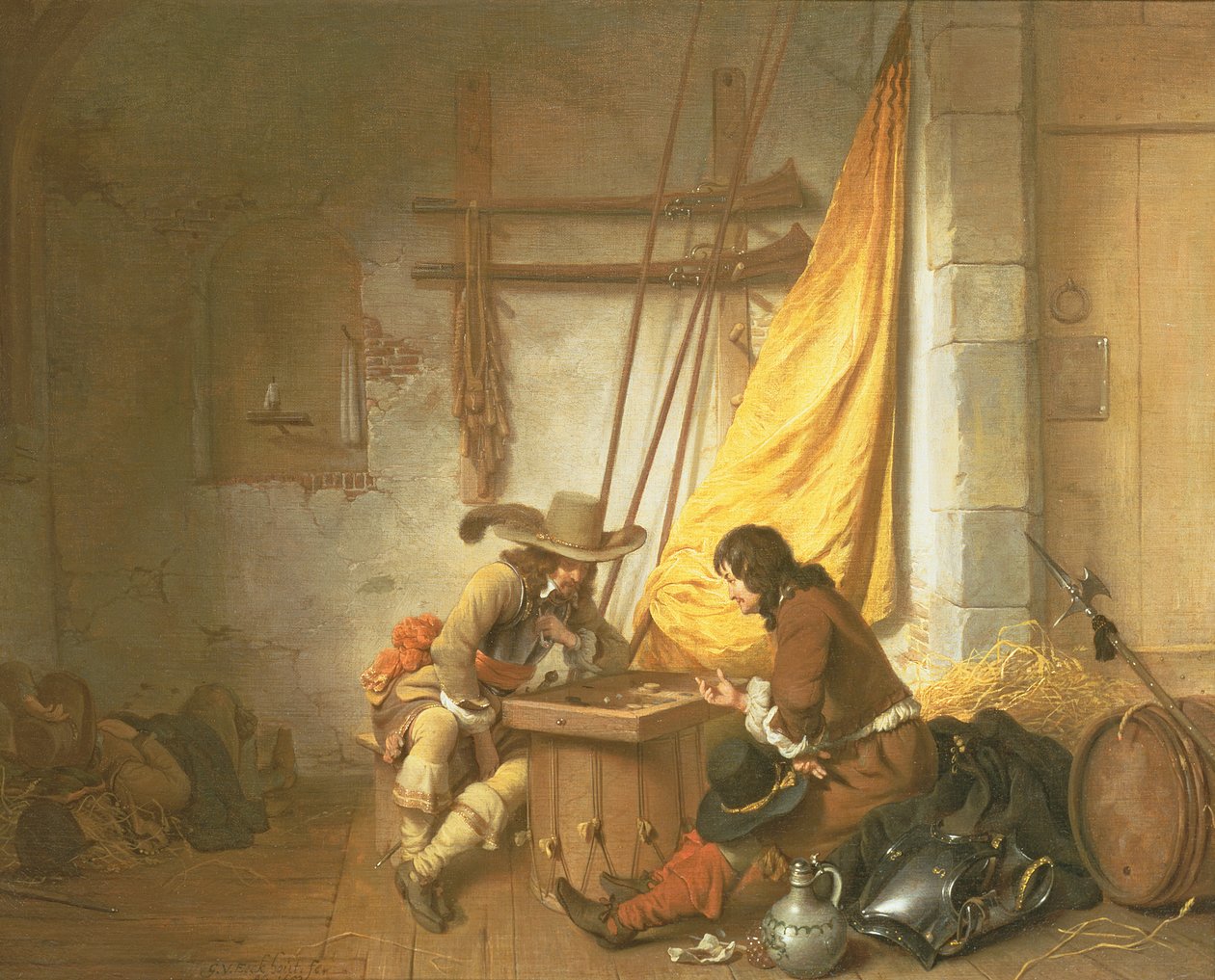 Soldiers Playing Tric-Trac, 1653 by Gerbrand van den Eeckhout