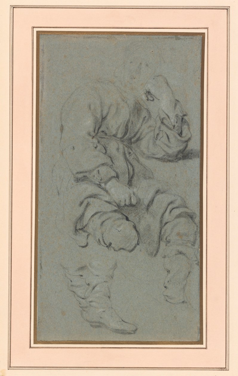 Study of a Seated Man, for a figure in the painting of the Prophet Elisha and the Shunammite Woman on Mount Carmel by Gerbrand van den Eeckhout