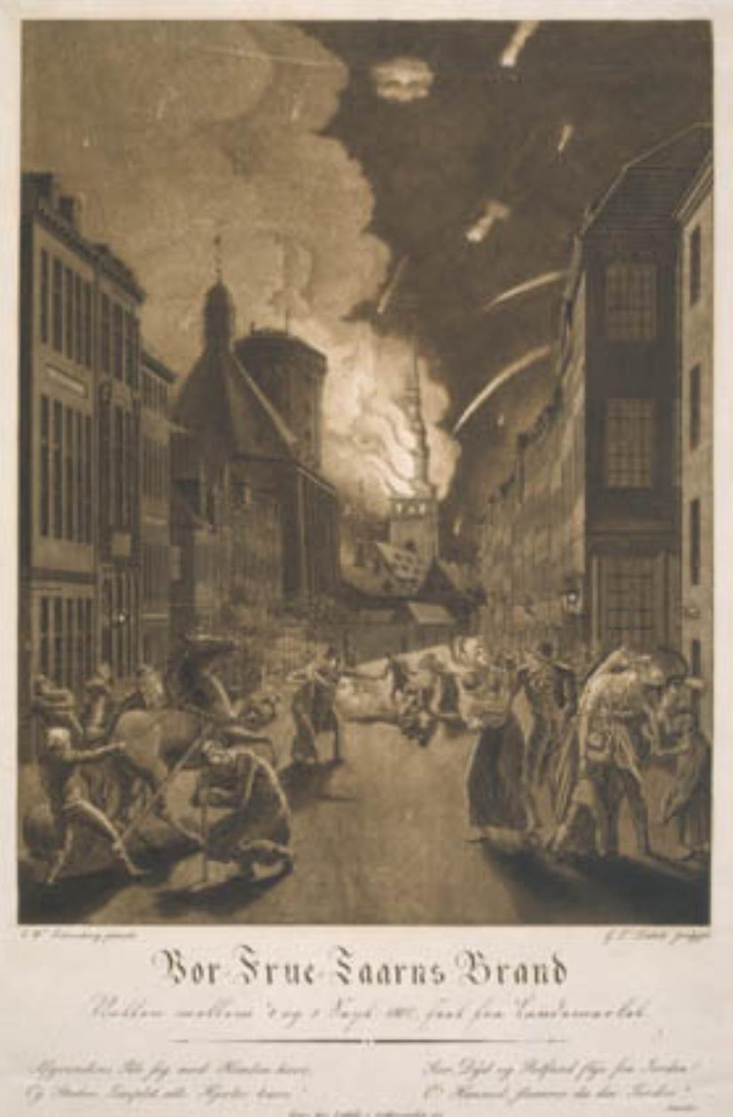 The Fire of the Tower of the Church of Our Lady by Gerhard Ludvig Lahde