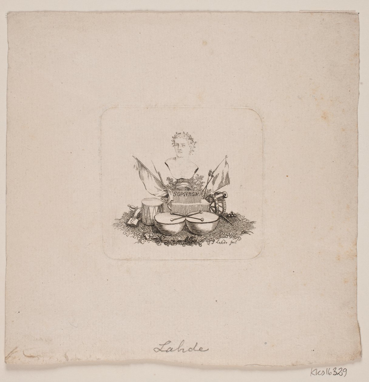 Vignette with Bust of Sophron by Gerhard Ludvig Lahde