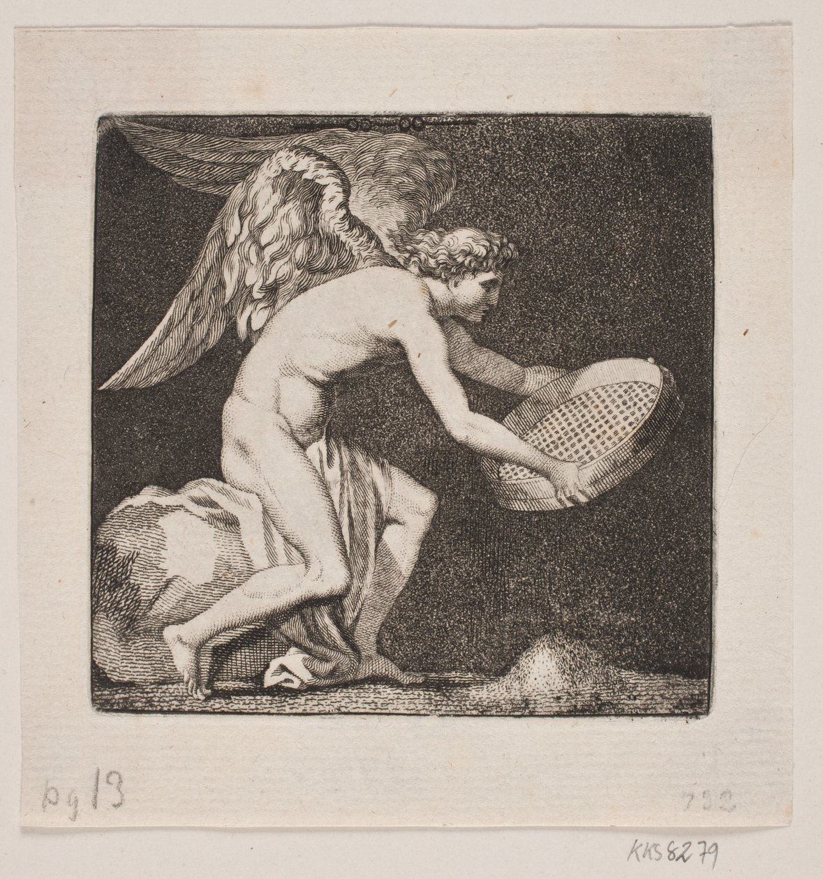 Winged Genius with a Sieve by Gerhard Ludvig Lahde