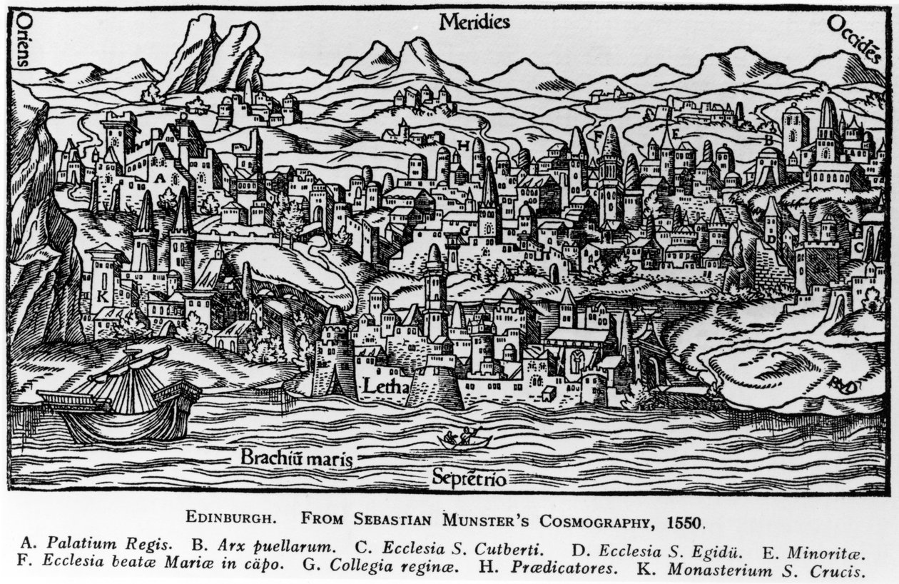 Edinburgh, illustration from Sebastian Munster