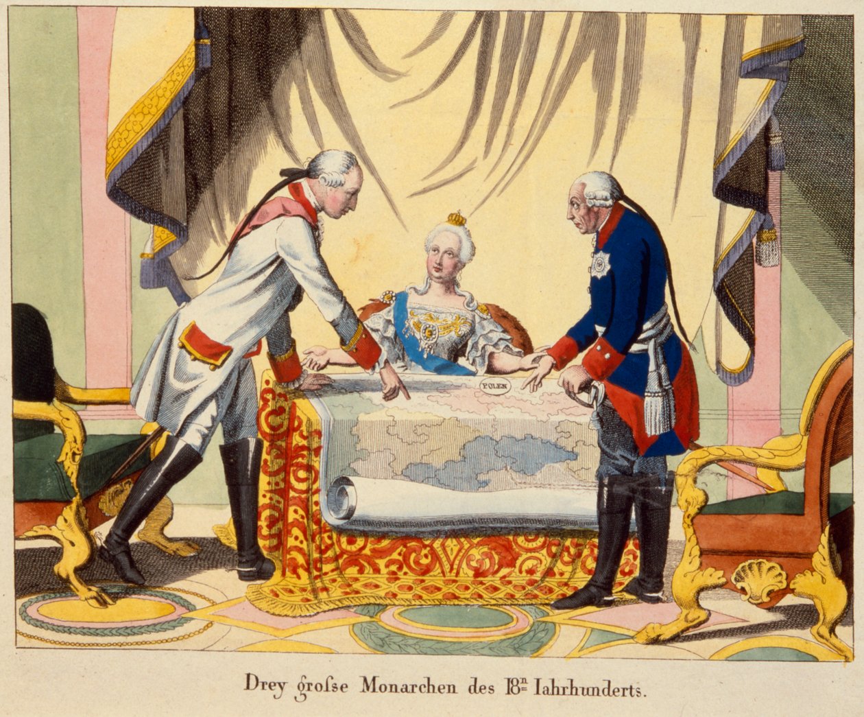 Joseph II, Catherine the Great and Frederick II by German School