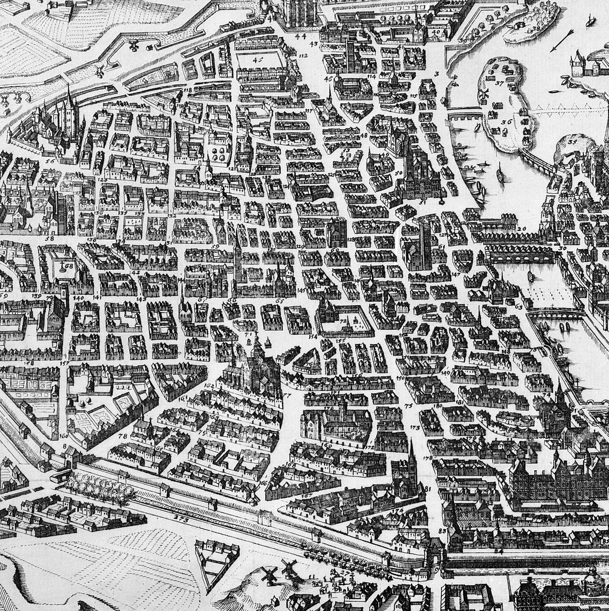 Map of Paris, 1620 (detail) by German School