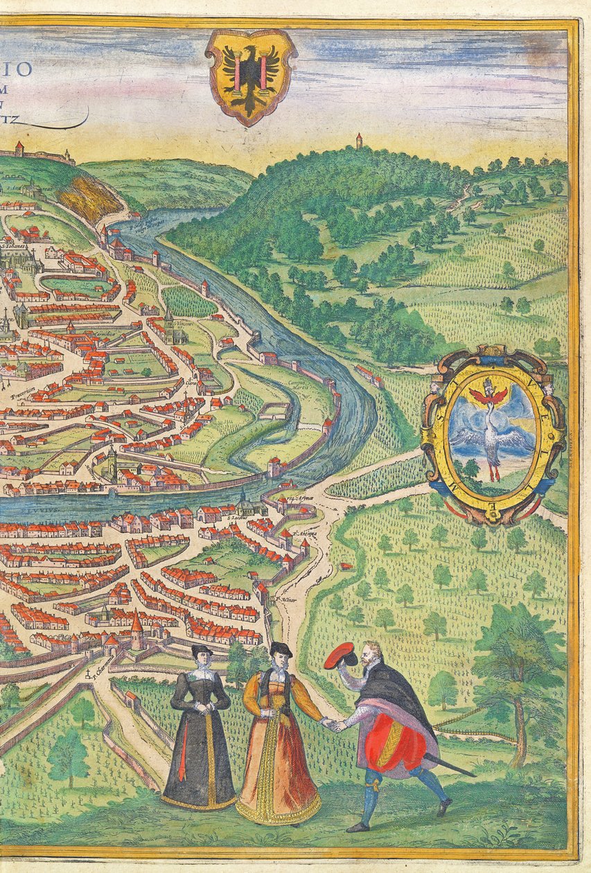 Map of Vienna (detail) by German School