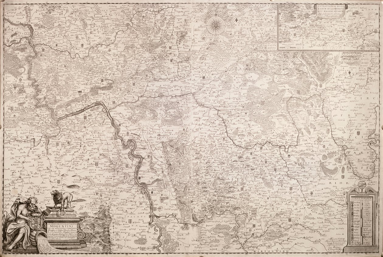 Map of the Archbishopric and Electorate of Mainz, c. 1695 by German School