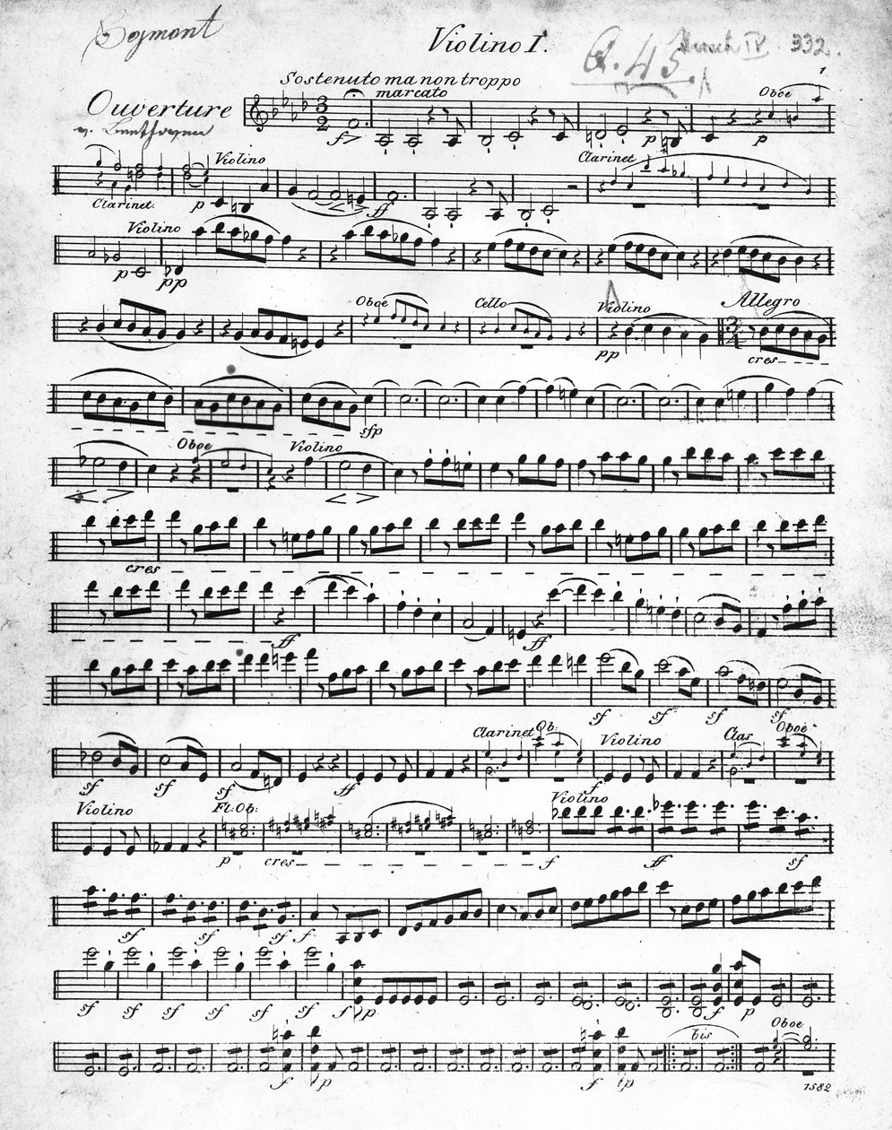 Sheet Music for the Overture to 