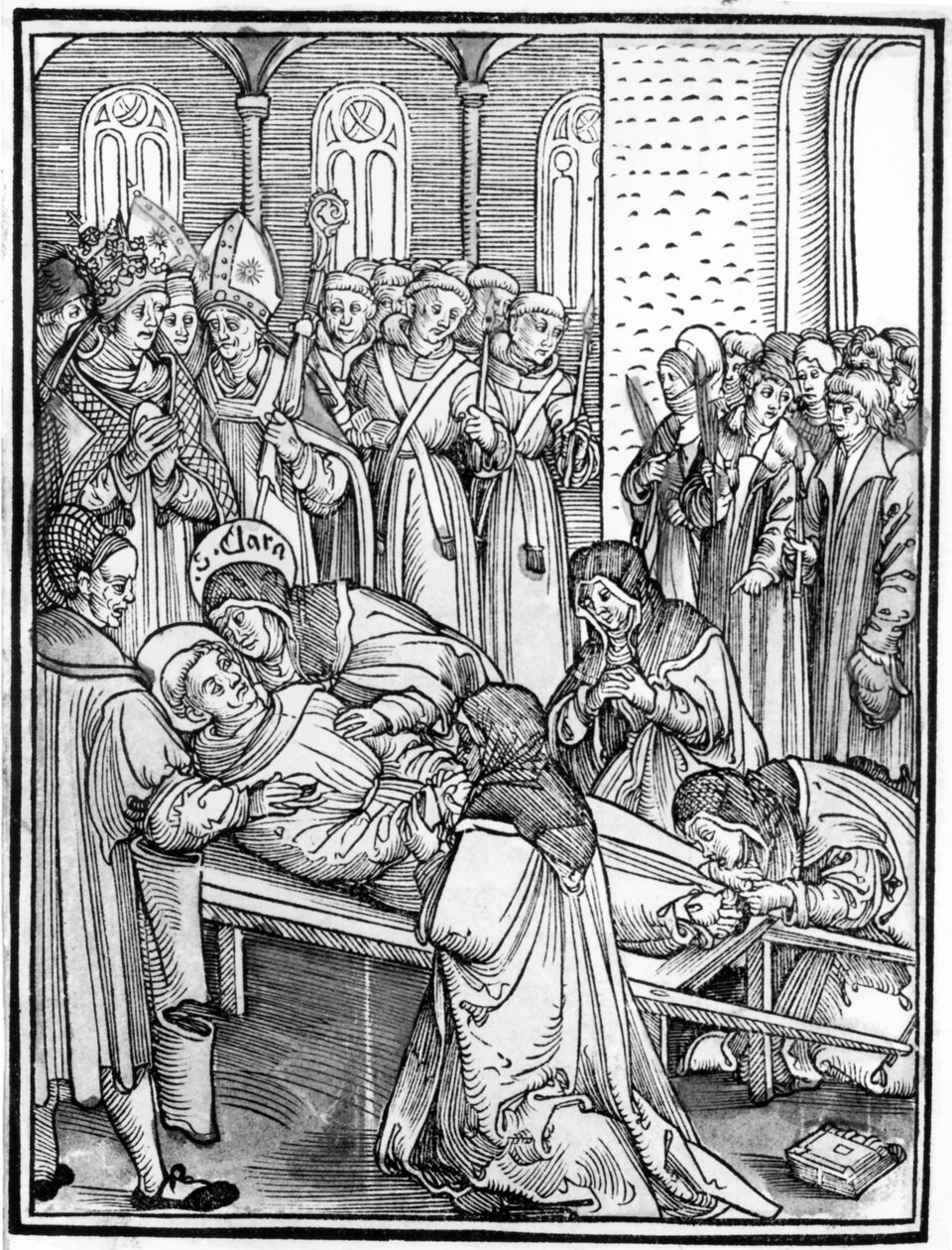 St. Clara at the Death of a Monk by German School