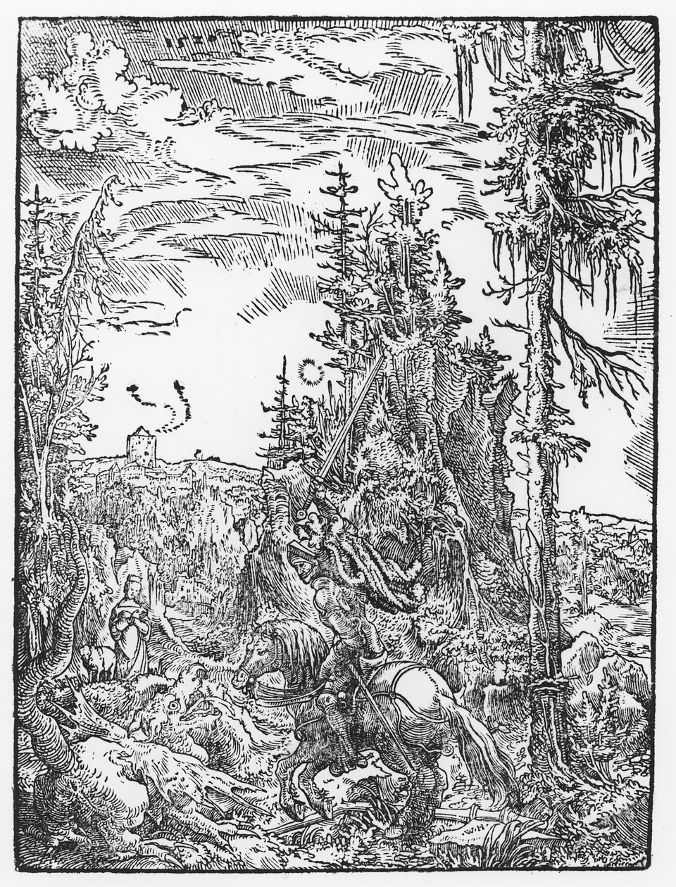 St. George and the Dragon by German School
