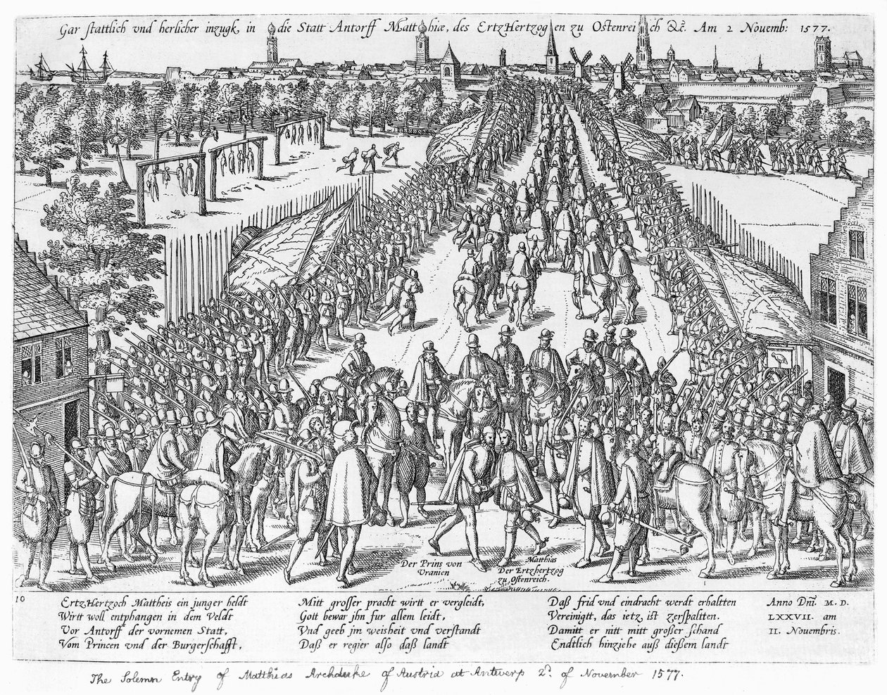 The Solemn Entry of Matthias Archduke of Austria at Antwerp, 2nd November 1577 by German School