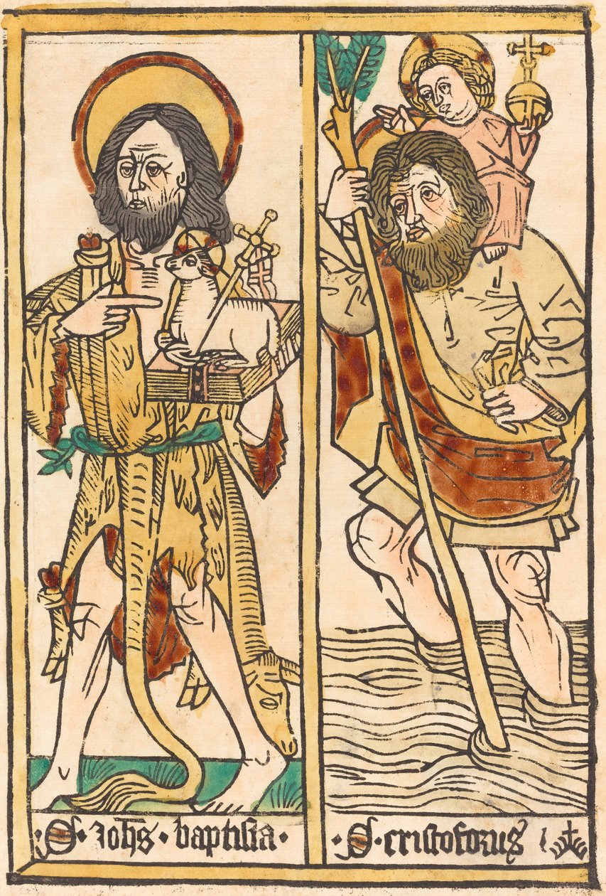 Saint John the Baptist and Saint Christopher by German 15th Century