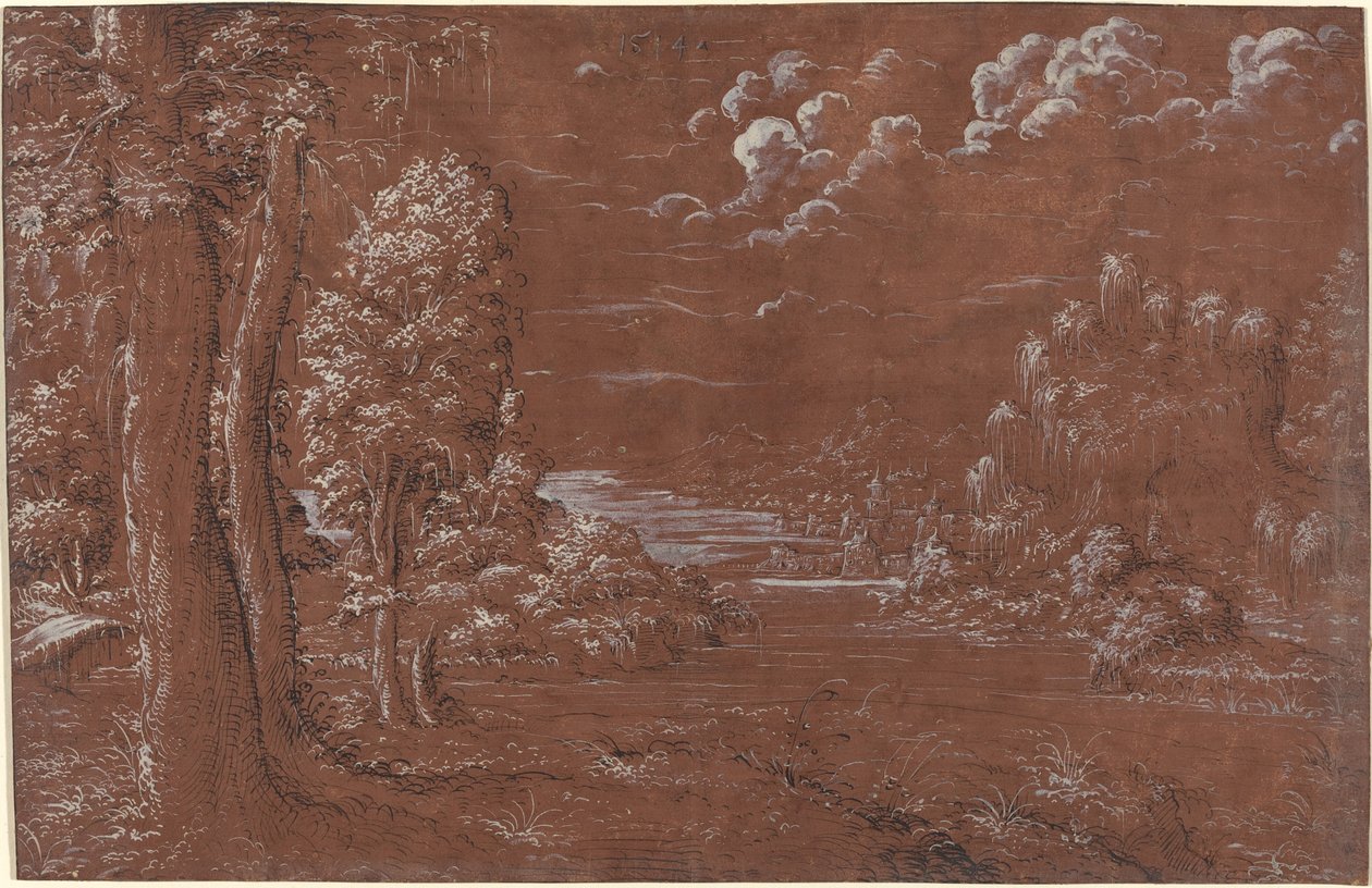 River Landscape by German 16th Century