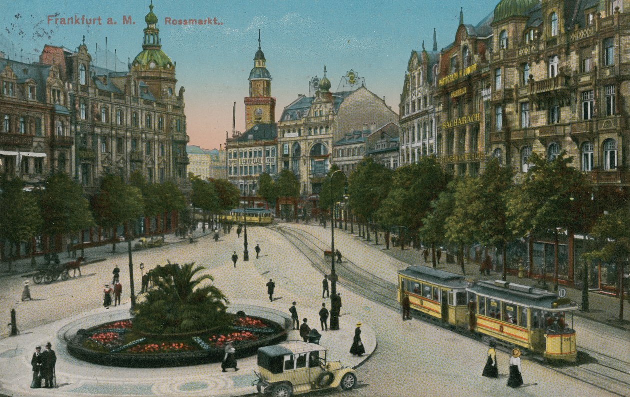 Frankfurt, Rossmarkt. Postcard Sent in 1913 by German Photographer