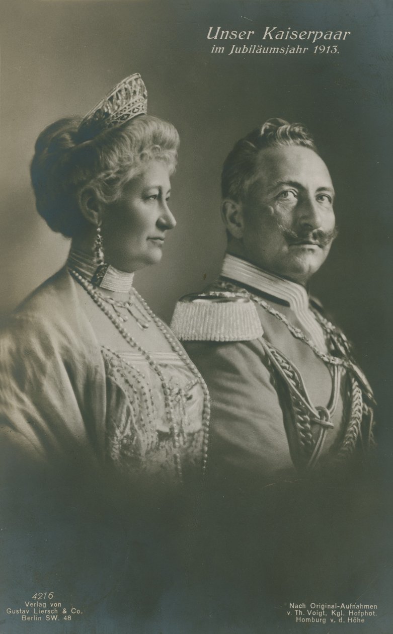 Kaiser Wilhelm II and Empress Augusta Victoria of Germany in Their Silver Jubilee Year by German Photographer