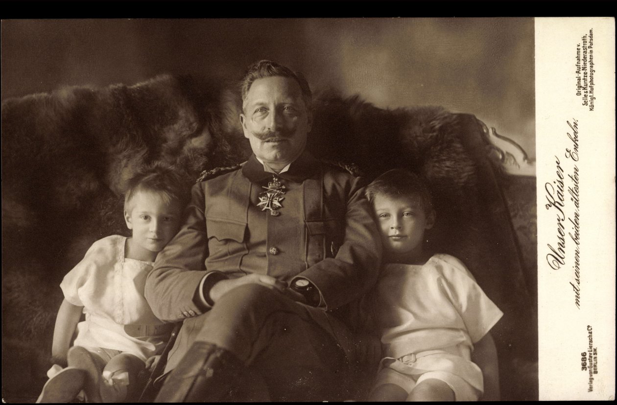 Kaiser Wilhelm II, two eldest sons, Liersch 3686 by German Photographer