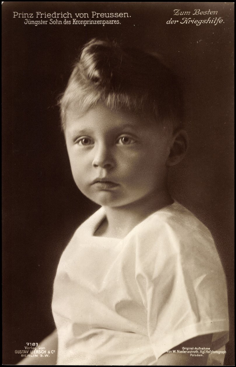 Prince Frederick of Prussia, Portrait, Liersch 7181 by German Photographer