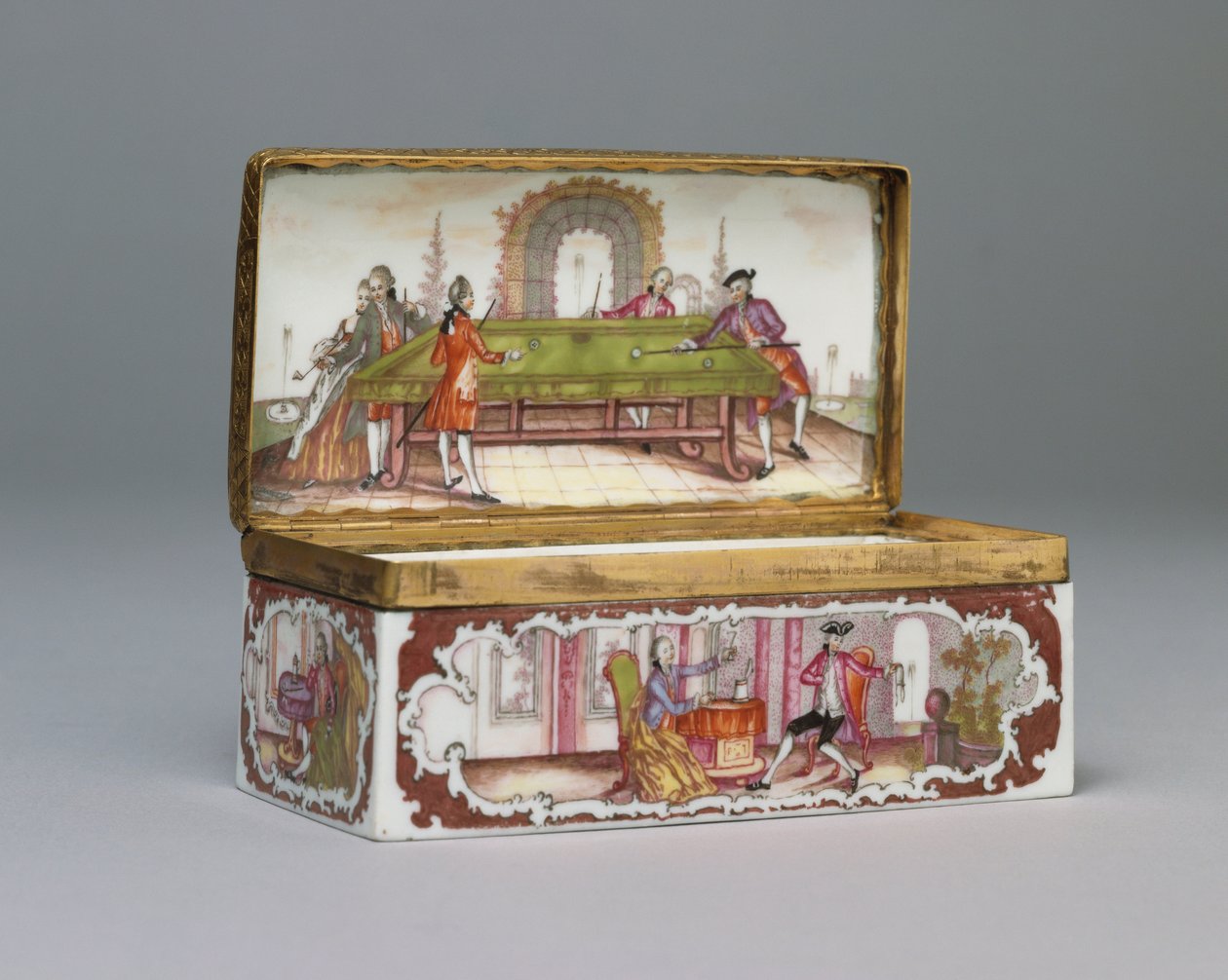 A Frankenthal Rectangular Snuff Box and Bombe Cover, c.1770 by German School