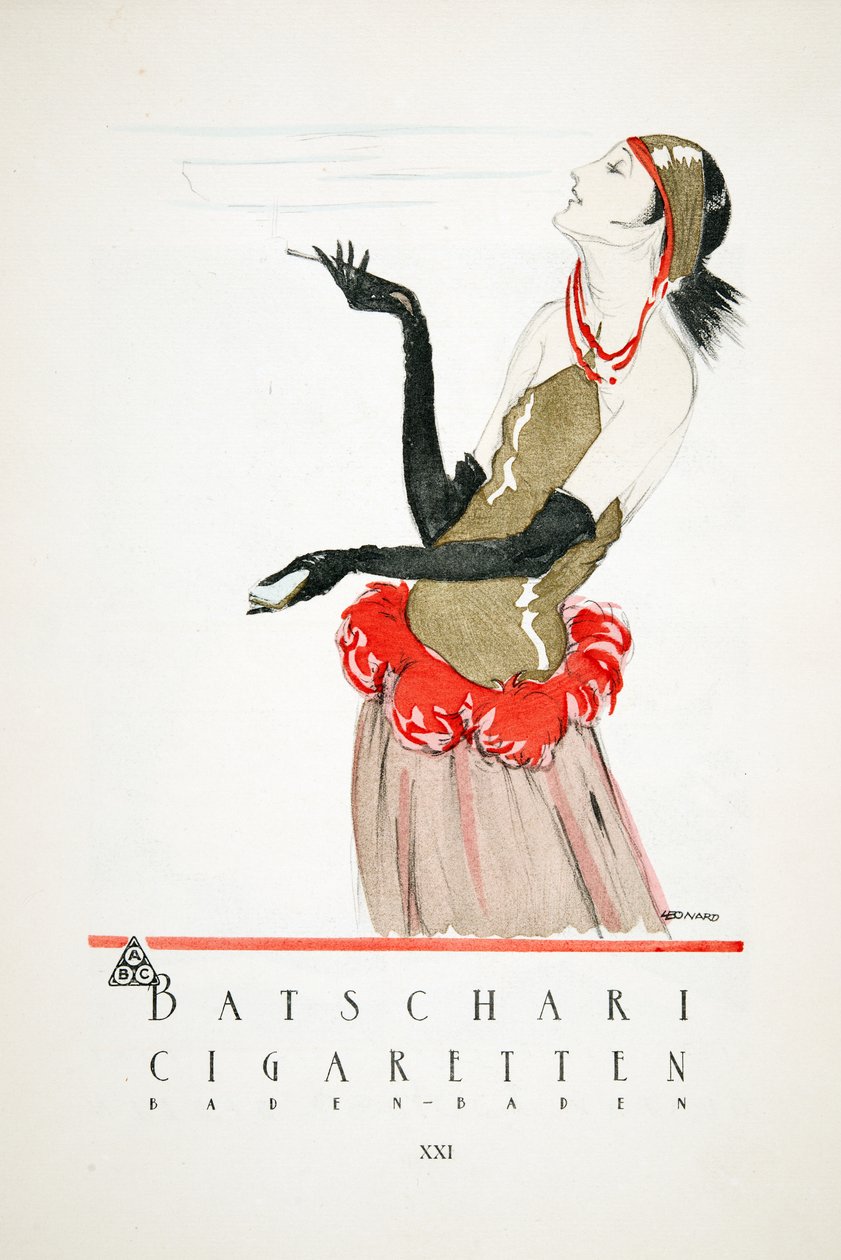 Advertisement for Batschari Cigarettes, from Styl, published 1922 by German School