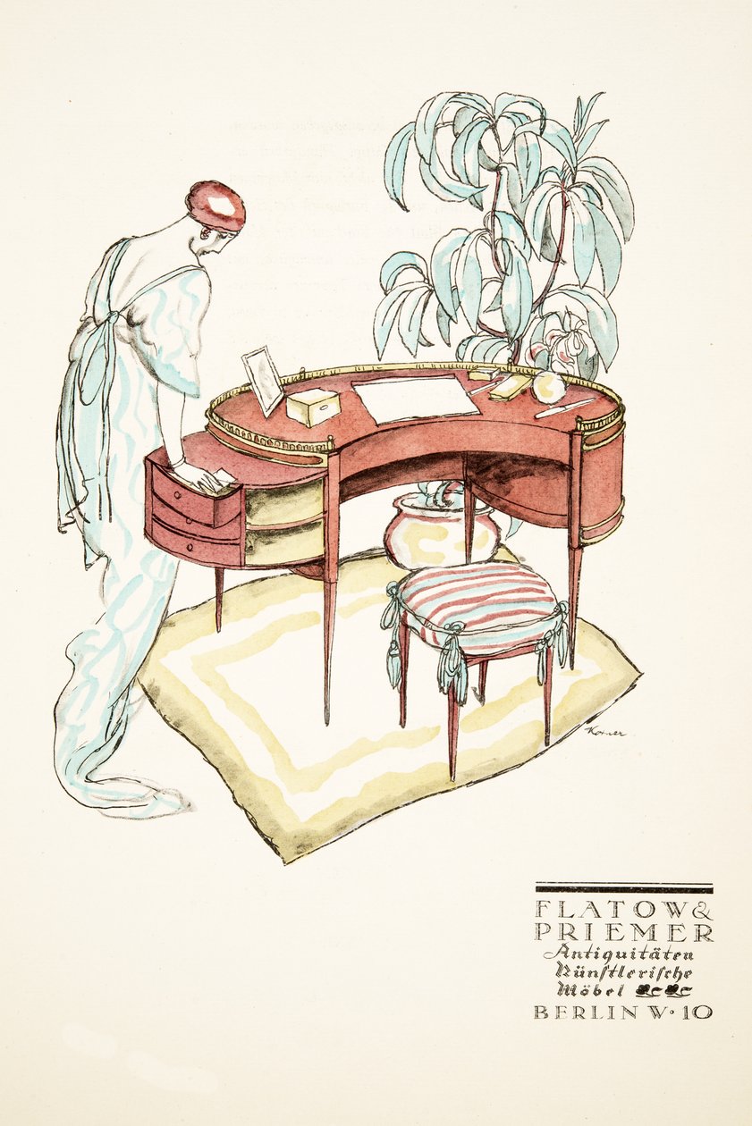 Advertisement for Flatow & Priemer, Antiques, from Styl, pub. 1922 by German School