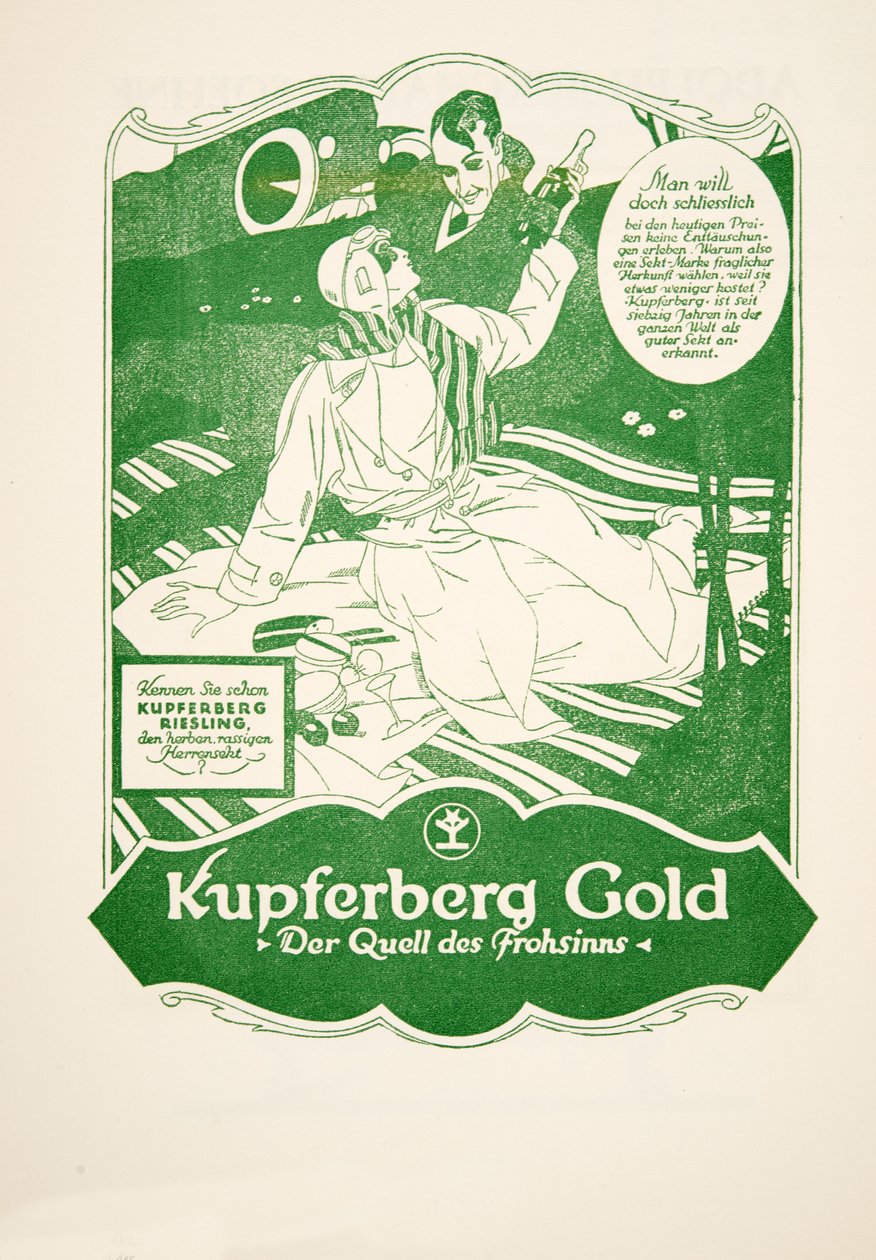 Advertisement for Kupferberg Gold, from Styl, published 1922 by German School