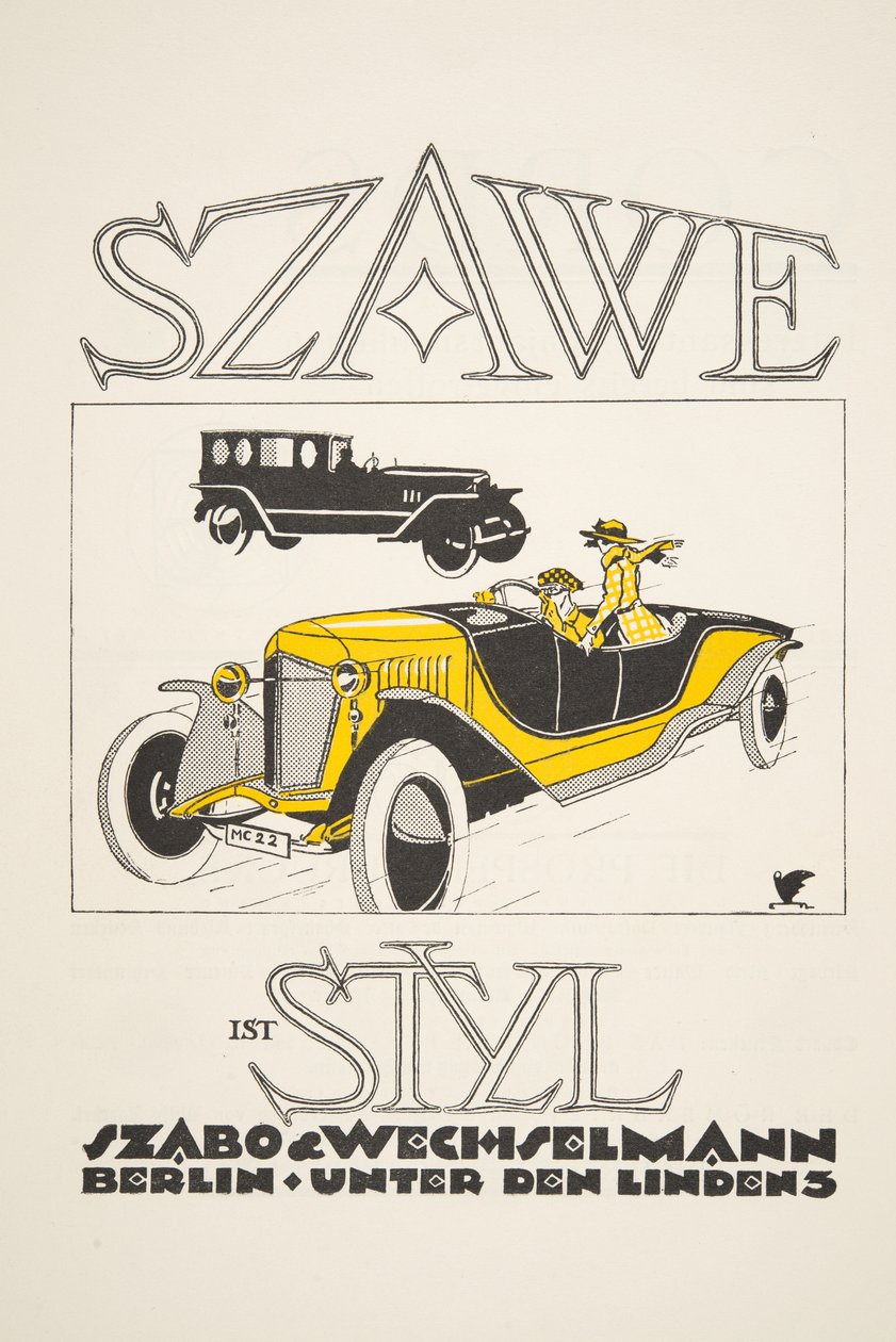 Advertisement for Szawe (Szabo & Wechselmann), from Styl, pub.1922 by German School