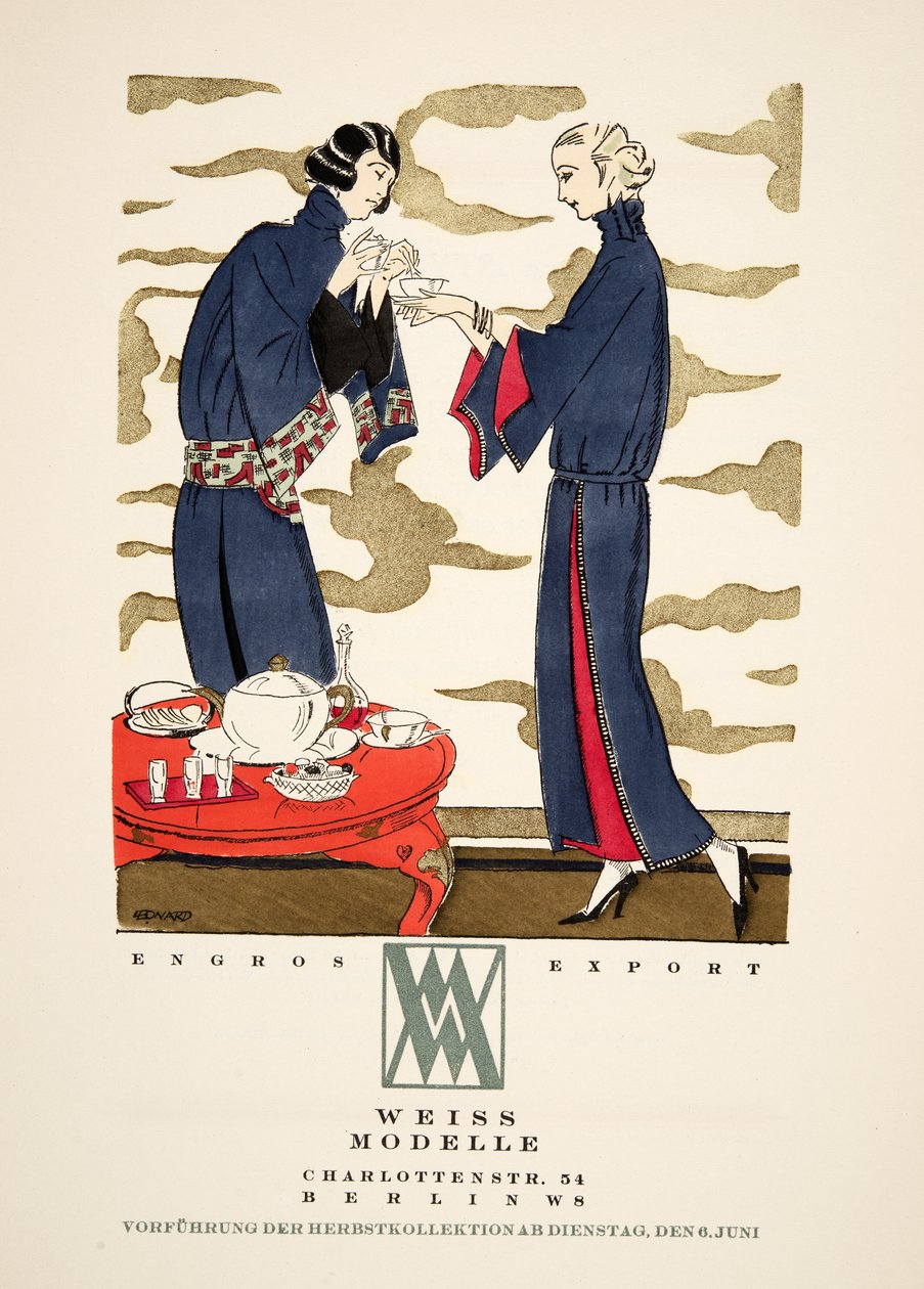 Advertisement for Weiss Modelle, from Styl, pub. 1922 by German School
