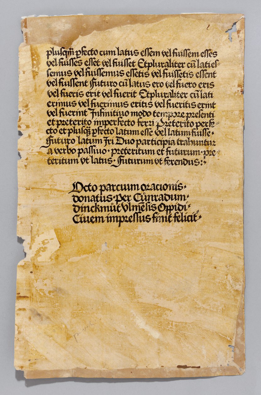 Ars Minor by Aelius Donatus, printed by Konrad Dinckmut, Ulm, c.1476-80 by German School