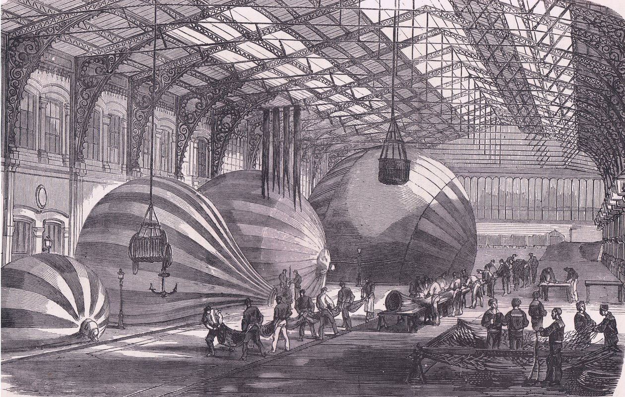 Balloon manufactory, Cassells History of the War between France and Germany published by Cassell and Company Limited, c.1890 by German School