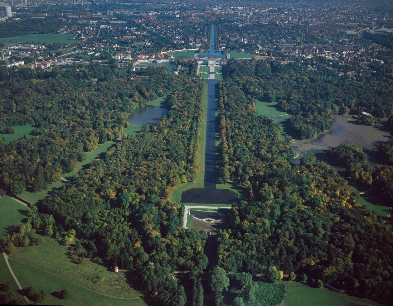 Baroque Art: Aerial View of Nymphenburg Park by German School