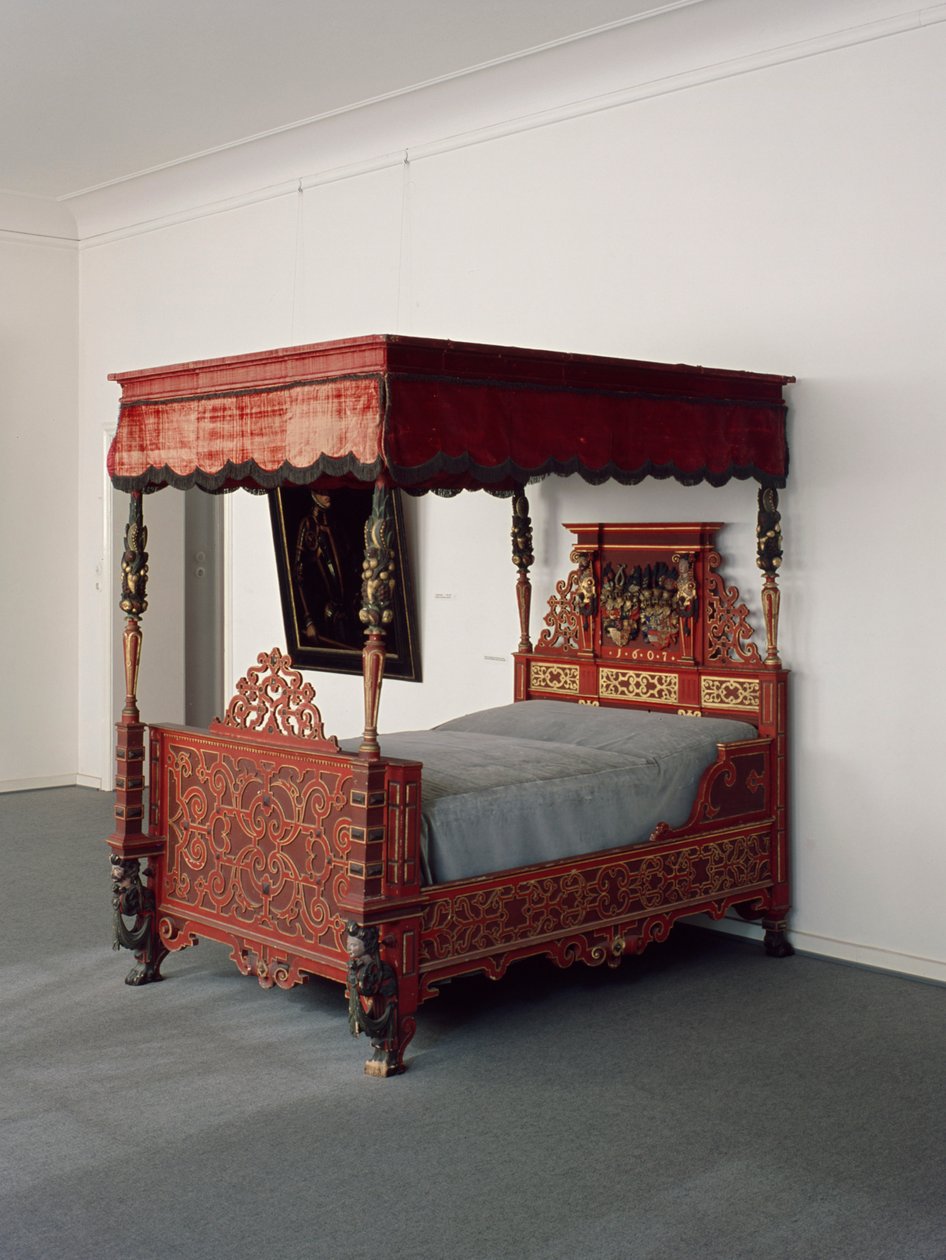 Bed of the Landgrave Moritz with Family Crest, c.1607 by German School