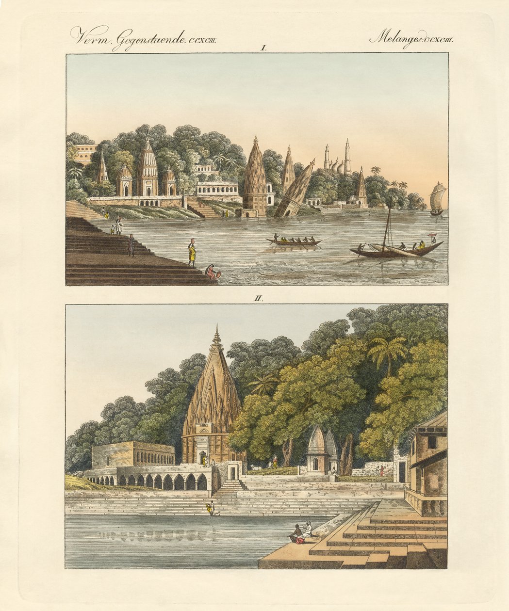 Benares and Its Pagodas by German School