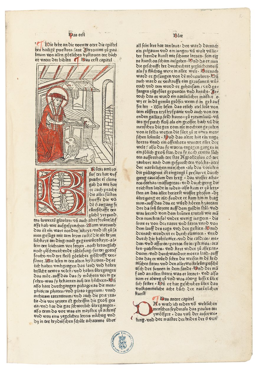Biblie Germanica, Augsburg: Anton Sorg, 20 June 1477 by German School