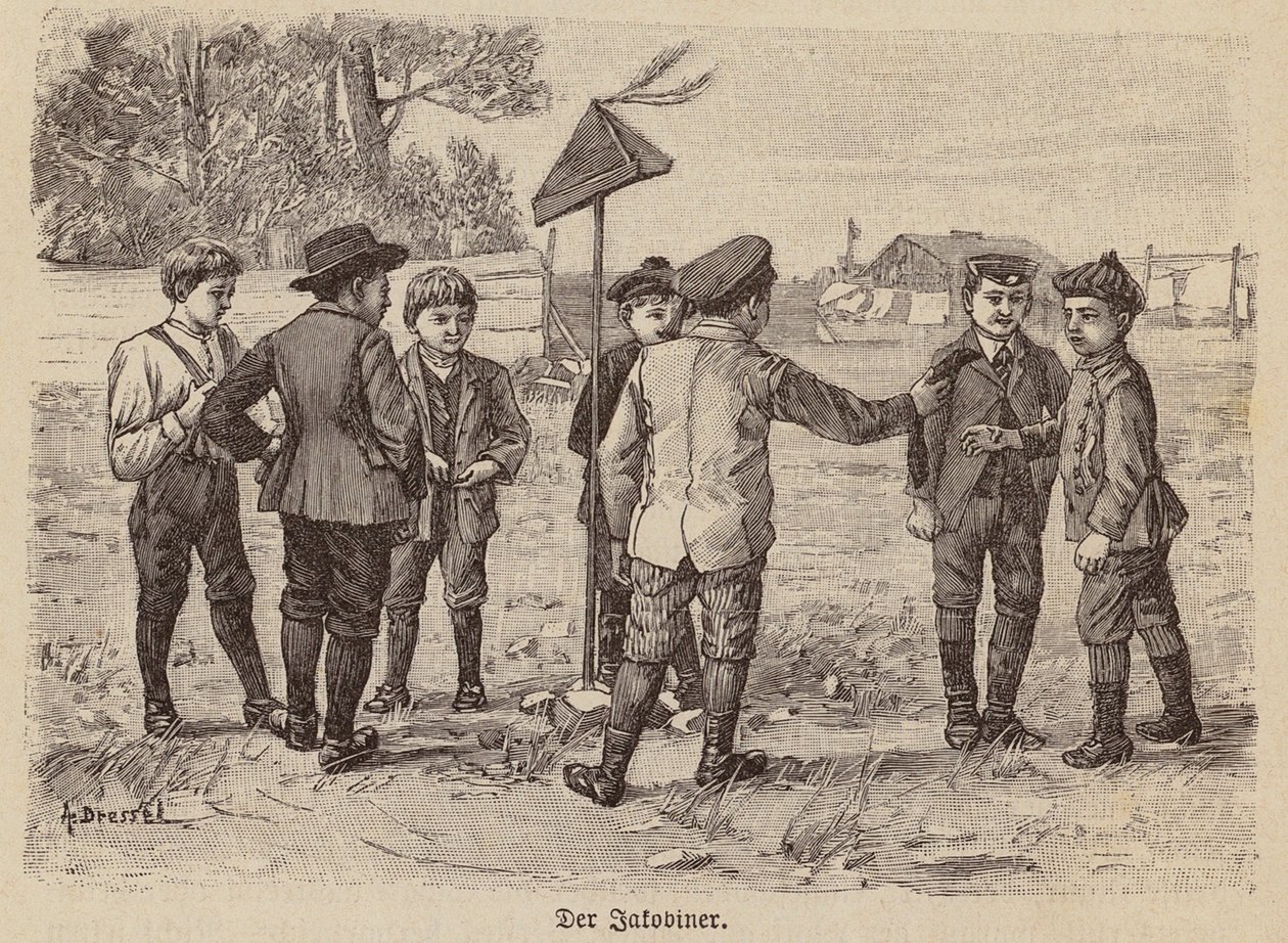 Boys Playing the Jacobin Cap Game by German School