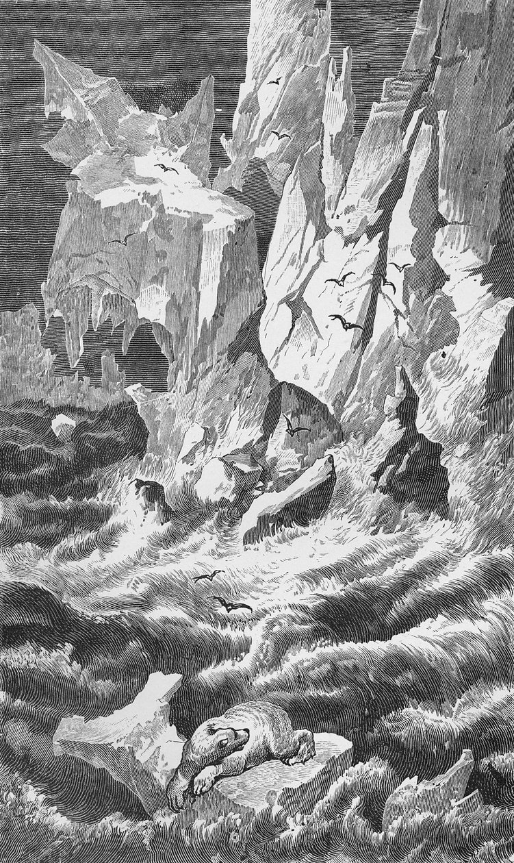 Breaking up of icebergs by German School