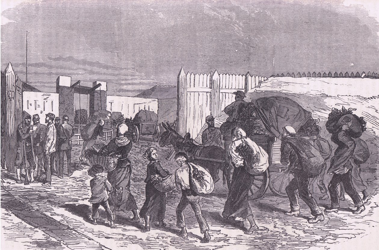 Bringing in vegetables from the suburbs by German School