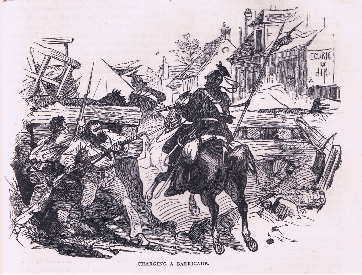 Charging a barricade by German School
