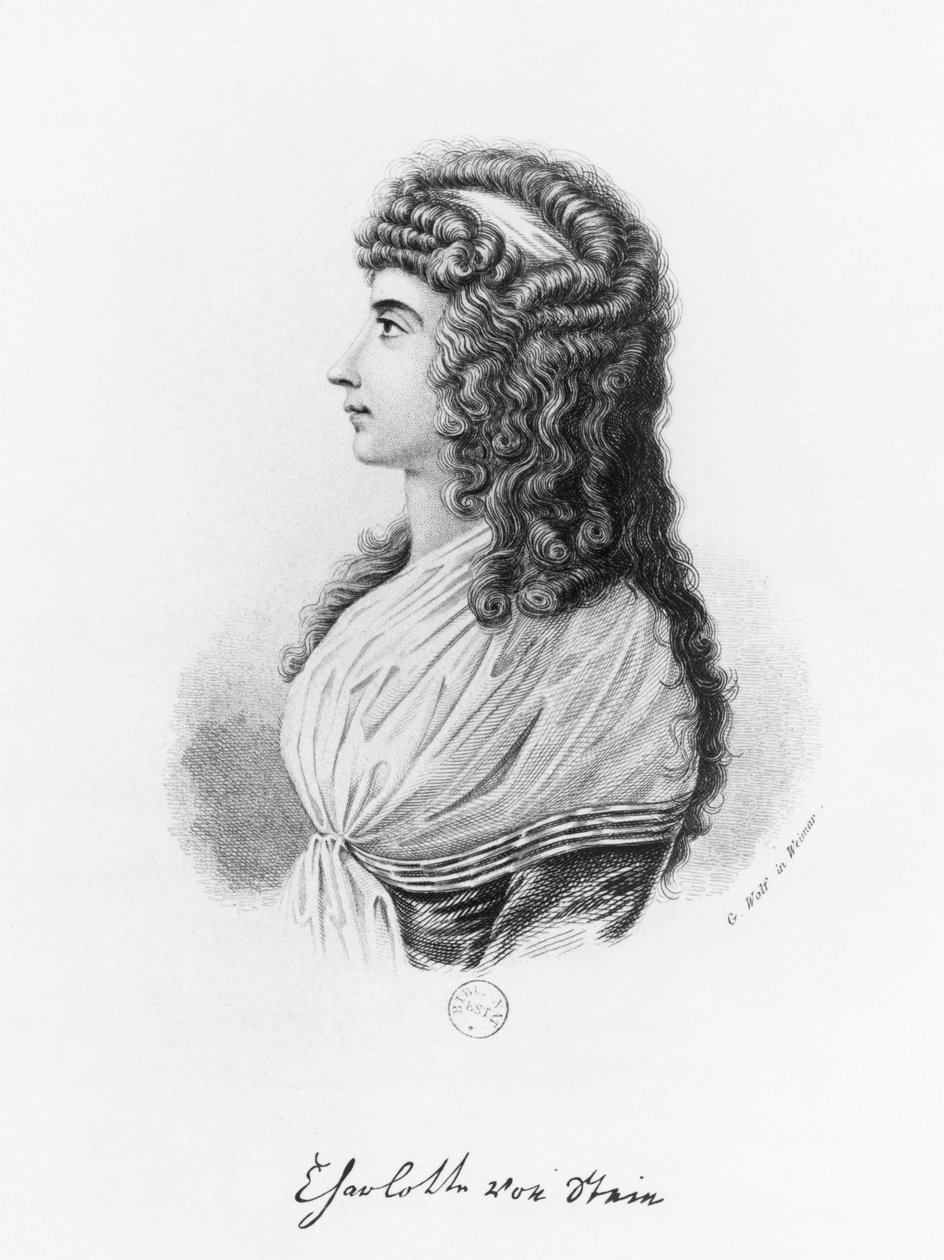 Charlotte von Stein, born von Schardt, engraved by G. Wolf by German School